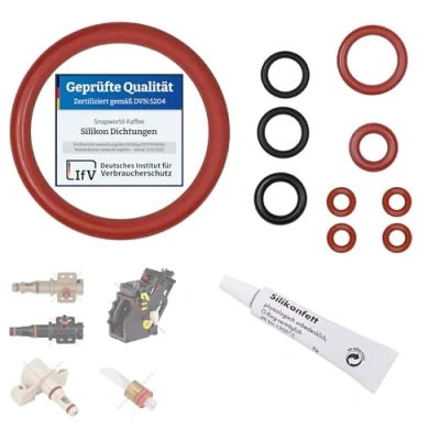 Image of Maintenance Kit Seal Compatible with Philips Saeco Spidem Gaggia for Brewing Group Support Valve Outlet Nozzle Includes 6 g Tube of Food Grease