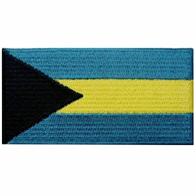 Image of Bahamas Flag Embroidered Patch Bahamian Islands Iron On Sew National Emblem