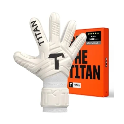 Image of T1TAN Classic 1.0 White Out Junior Goalkeeper Gloves for Children Without Finger Protection Football Size 5