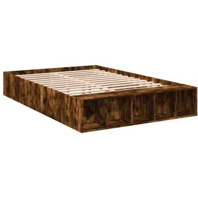 Image of vidaXL Bed Frame without Mattress Smoked Oak 120x200 cm