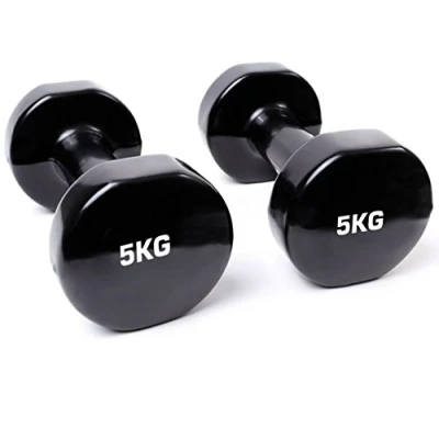 Image of TNP Accessories� Cast Iron Vinyl Lifting Dumbbell Set Weights Gym Exercise Pilates
