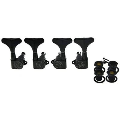 Image of Dopro Black 2+2 Sealed Bass Tuners 2L2R Tuning Keys Pegs 4 String Guitar Machine Heads