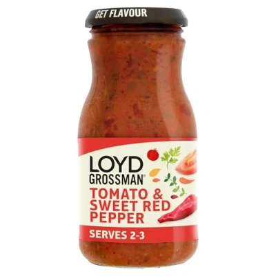 Image of Loyd Grossman Tomato and Red Pepper Cooking Sauce, 350 g Jar (Pack of 1)