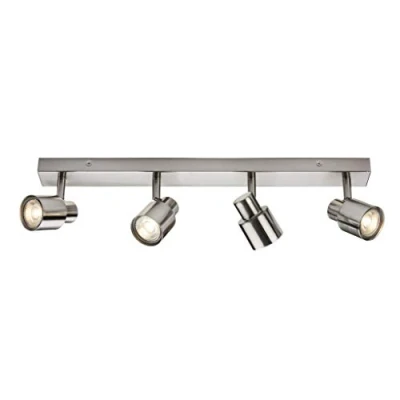 Image of KnightsBridge 230V GU10 Quad Bar Spotlight, Brushed Chrome