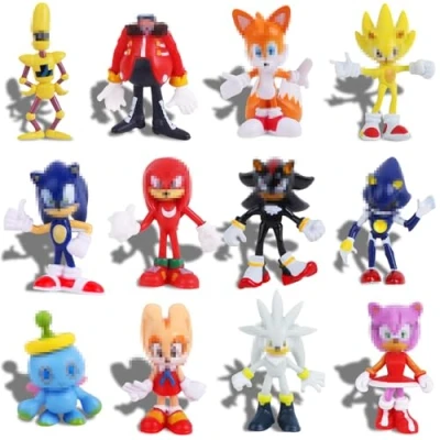 Image of 12 Pcs Hedgehog Cake Topper, Figures Party Decorations Birthday Toppers Kid for Children Kids Girls