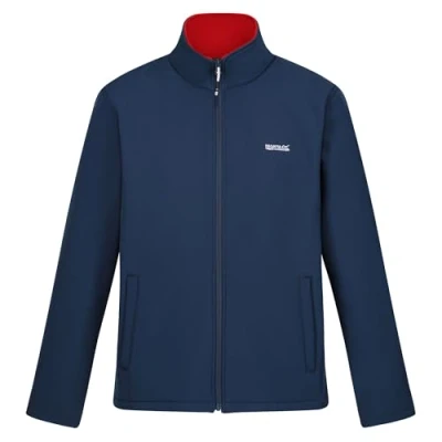 Image of Regatta Mens Cera V Jacket Softshell, Moonlight Denim(Danger Red), S EU