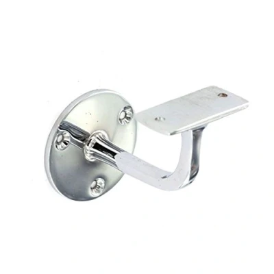 Image of Pair of Chrome Plated Handrail Bracket Banister Support 63mm 2 Pack