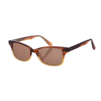 Image of Zen Z449 Unisex Square Shape Acetate Sunglasses Dark Brown One Size