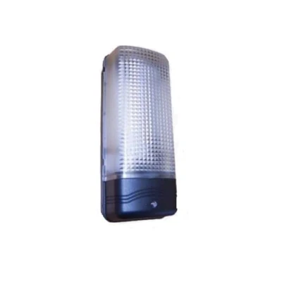 Image of Titan Wall Mounted Outdoor Garden Fitting LED Photocell Lighting Bulkhead Black 60w