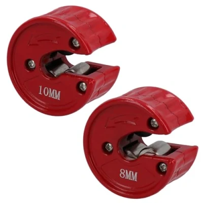 Image of 2pc Hand Operated Plumbing Auto Tube Cutter 8mm + 10mm Copper Plastic Pipe