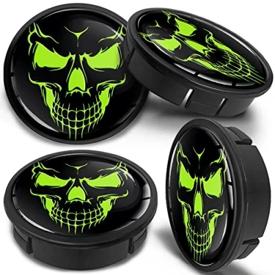 Image of SkinoEu 4 x 60mm Car Alloy Centre Universal Rims Hub Wheel Center Caps Toxic Skull CX 59