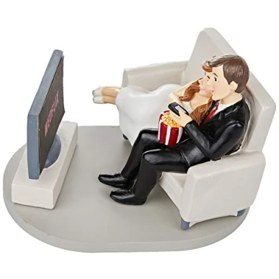 Image of Mopec Darling Wedflix Bride and Groom Cake Figure 18x13.5cm