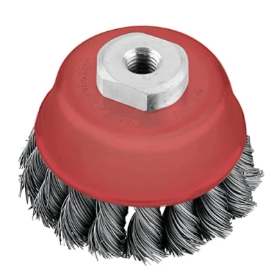 Image of kwb 66mm Cup Brush for Angle Grinders, Twisted, M14 Thread Mount, High Strength Steel Wire, Metal and Stone Applications