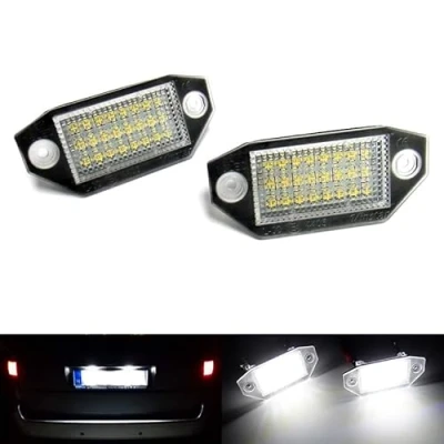 Image of RZG 2x LED Licence Number Plate Light White Canbus For 2000 2007 Mondeo MK III
