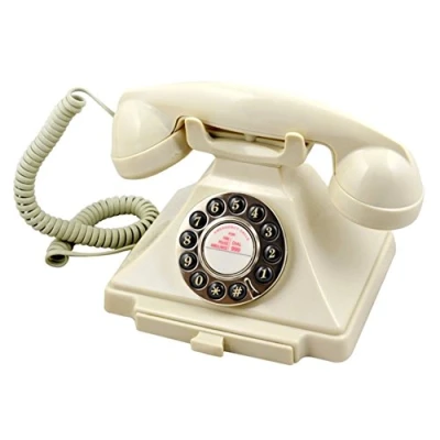Image of GPO Carrington Classic Retro Push Button Phone with Pull Out Tray, Traditional Bell RingTone, Ringer On/Off for Home, Office, Hotels Ivory