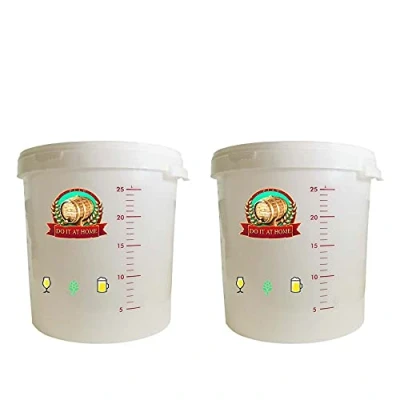 Image of DIAH DO IT AT Home Fermenter 2 x Fermentation Buckets, Lids, and Bungs, Brewing