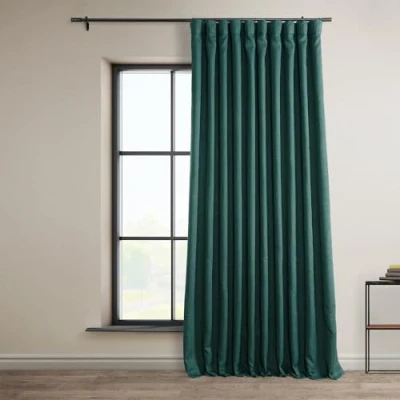 Image of HPD Half Price Drapes Faux Linen Room Darkening Curtains 96 Inches Long Extra Wide Luxury for Bedroom &amp; Living (1 Panel), 100W X 96L, Slate Teal