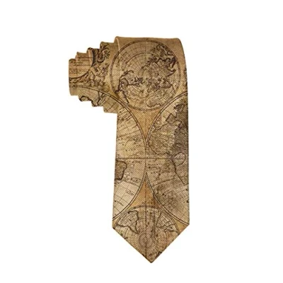 Image of Men&#039;s Fashion tie World Map Necktie One Size Neck Tie,
