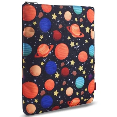 Image of LParkin Book Sleeve Galaxy Space Protector, Covers for Paperbacks, Washable Fabric, Sleeves with Zipper, Medium 11 Inch X 8.7 Bookish Gift