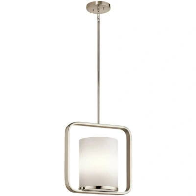 Image of City Loft 1 Light Medium Ceiling Pendant Polished Nickel, E27