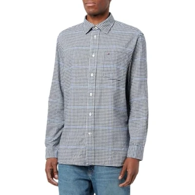 Image of Tommy Hilfiger Brushed Gingham Overcheck Shirt Shirt, Men&#039;s, Size: XXL, Carbon navy/multi