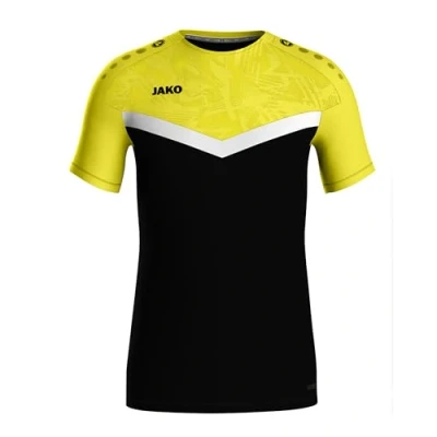 Image of JAKO Men&#039;s Iconic T Shirt, Black/Soft Yellow, XXX Large