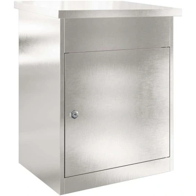 Image of vidaXL Parcel Drop Box Black 44 x 35 59 cm Stainless steel
