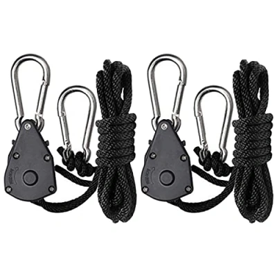 Image of 2 x Rope Ratchet Adjustable Light Hanger Tent Carbon Filter Hydroponic Grow 68kg