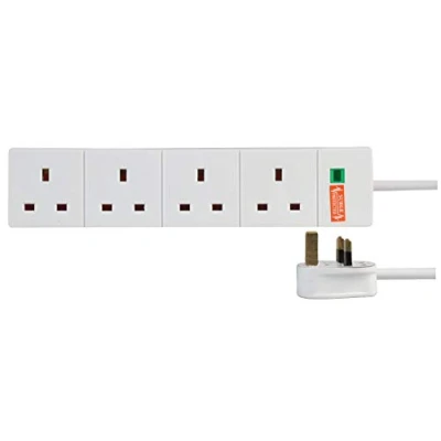 Image of Pro Elec 4G White Surge Protected &amp; Neon Extension Lead 5 Meter
