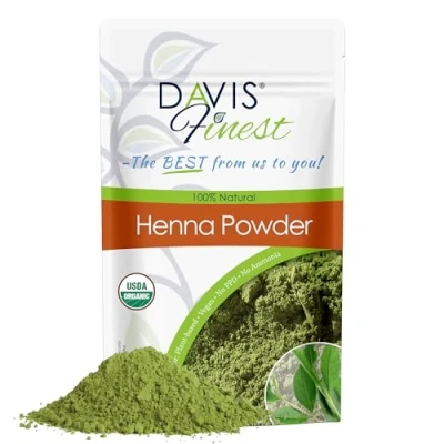 Image of Davis Finest Organic Henna Hair Dye 250g, 100% Pure &amp; Natural Powder Colour, PPD Free