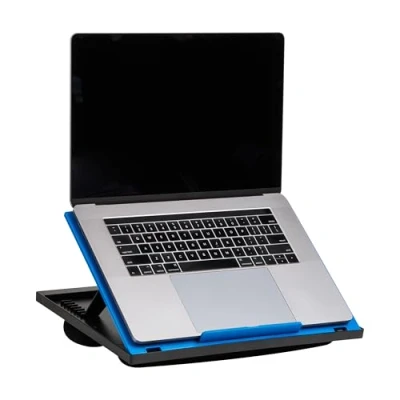 Image of Mind Reader Anchor Collection, Adjustable, Portable 8 Position Lap Top Desk with Built in Cushions, Blue, 11.12 D x 14. 75 W 3 H