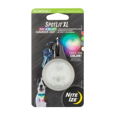 Image of Nite Ize SpotLit XL Rechargeable LED Carabiner Light with Disc O Select, Color Changing Key Chain