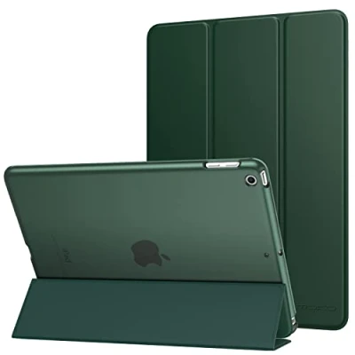 Image of MoKo Case Fit 2018/2017 iPad 9.7 5th/6th Generation, Slim Lightweight Smart Shell Stand Cover with Translucent Frosted Back Protector 2018/2017, Midnight Green (Auto Wake/Sleep)
