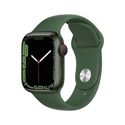 Image of Apple Watch Series 7 (GPS + Cellular, 41mm) Green Aluminium Case with Clover Sport Band Regular (Renewed)