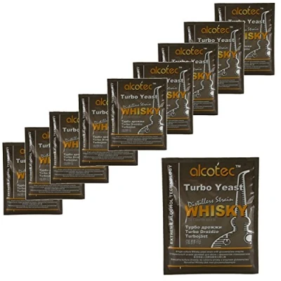 Image of 10x Alcotec Distiller’s Yeast Whisky with Glucoamylase Enzyme 73g 25L