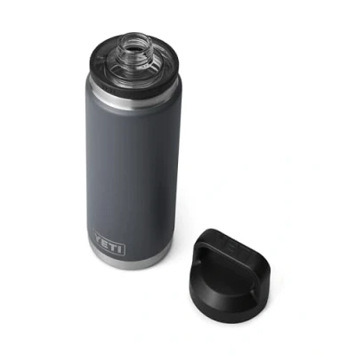 Image of YETI Rambler Bottle Chug, Vaccum Insulated Stainless Steel with Chug Cap, Charcoal, 26 oz (769ml)