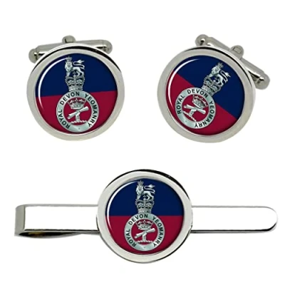 Image of Royal Devon Yeomanry, British Army Cufflinks and Tie Clip Set