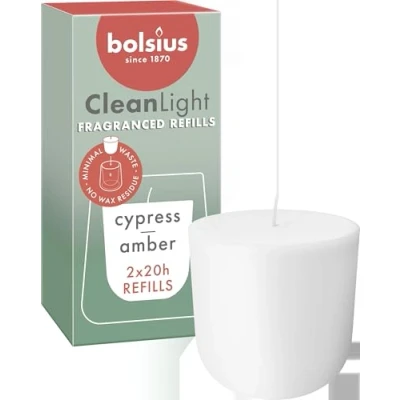 Image of Bolsius Refill for Clean Light Cypress &amp; Amber 2 Pieces