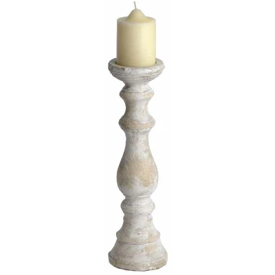 Image of Hill 1975 Large Stone Candle Holder, Cream, 12.5 x 40cm