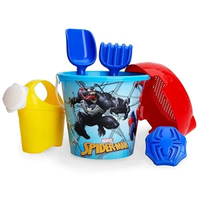 Image of Toyland® Spiderman 6 Piece Bucket &amp; Spade Set With Watering Can Sand Water Play Beach Toys