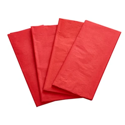 Image of UK Greetings Multipack of 4 Tissue Paper Packs For Him/Her/Friend Birthdays, Christmas, New Year &amp; Other Events Red Design
