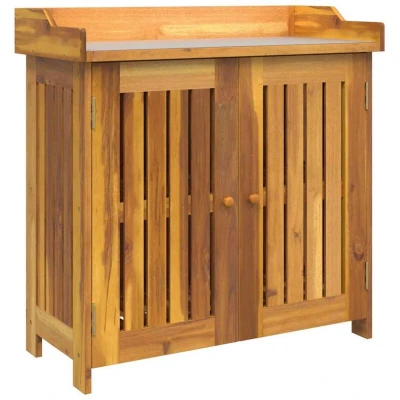 Image of vidaXL Garden Cabinet Brown 78 x 36.5 cm Solid acacia wood