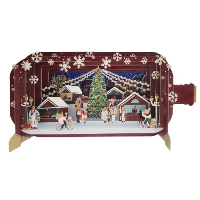 Image of Message in A Bottle Christmas Market Pop Up Greeting Card XMIB114