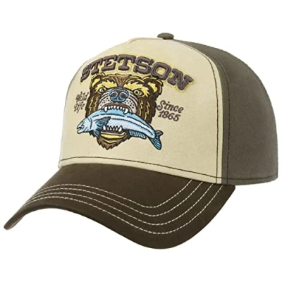 Image of Stetson Hacksaw Trucker Cap Women/Men Baseball mesh Snapback, with Peak Summer Winter One Size Beige