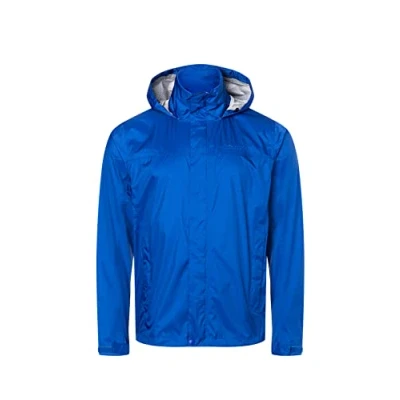 Image of Marmot Men&#039;s Waterproof Jacket, Lightweight Hooded Rain Windproof Raincoat, Breathable Windbreaker, Ideal for Running and Hiking, Dark Azure, S