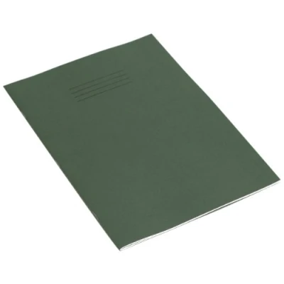 Image of Rhino A4 Exercise Books, 48 Page / 10mm Squared Paper Notebook, 10 Pack, Office &amp; School Stationery Supplies, Dark Green