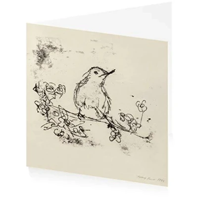 Image of Royal Academy Tracey Emin Bird Drawing Art Greeting Card (15 x 15 cm)