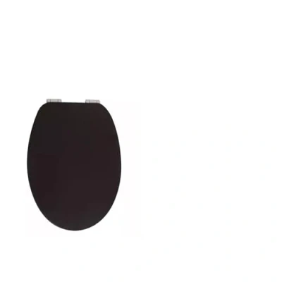 Image of 18&quot; MDF Toilet SEAT Universal Adjustable Fit Most Toilets Oval Seat┃Bathroom Standard Wooden WC +Fittings (Black Wooden)