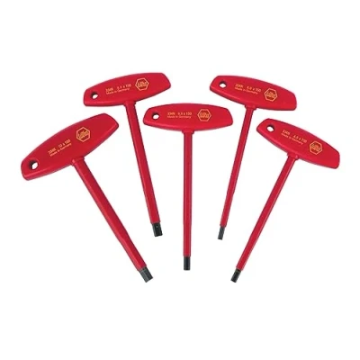 Image of Wiha 33478 Insulated T Handle Hex Metric Set with 4.0, 5.0, 6.0, 8.0 and 10.0mm, 5 Piece