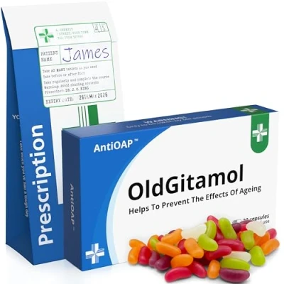 Image of Funny Rude Joke Pill Tablets Box Oldgitamol Prank with Jelly Beans Sweets Gift for Men Him Secret Santa Christmas Stocking Filler April Fools Day Birthday Gifts Presents Boyfriend Dad